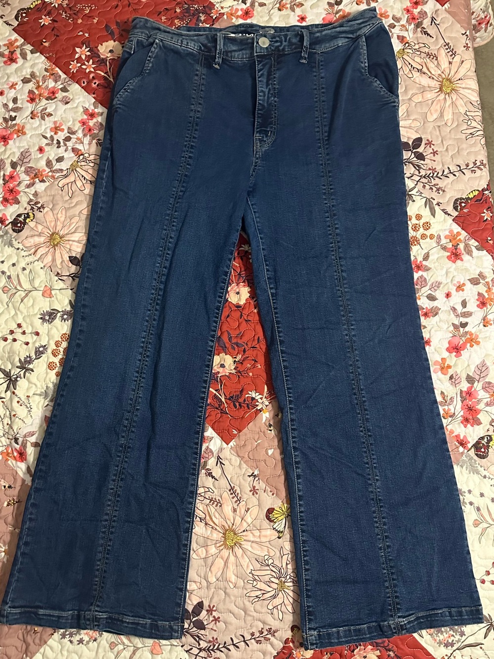Seven7 Dark Indigo Flared Jeans with Center Seams